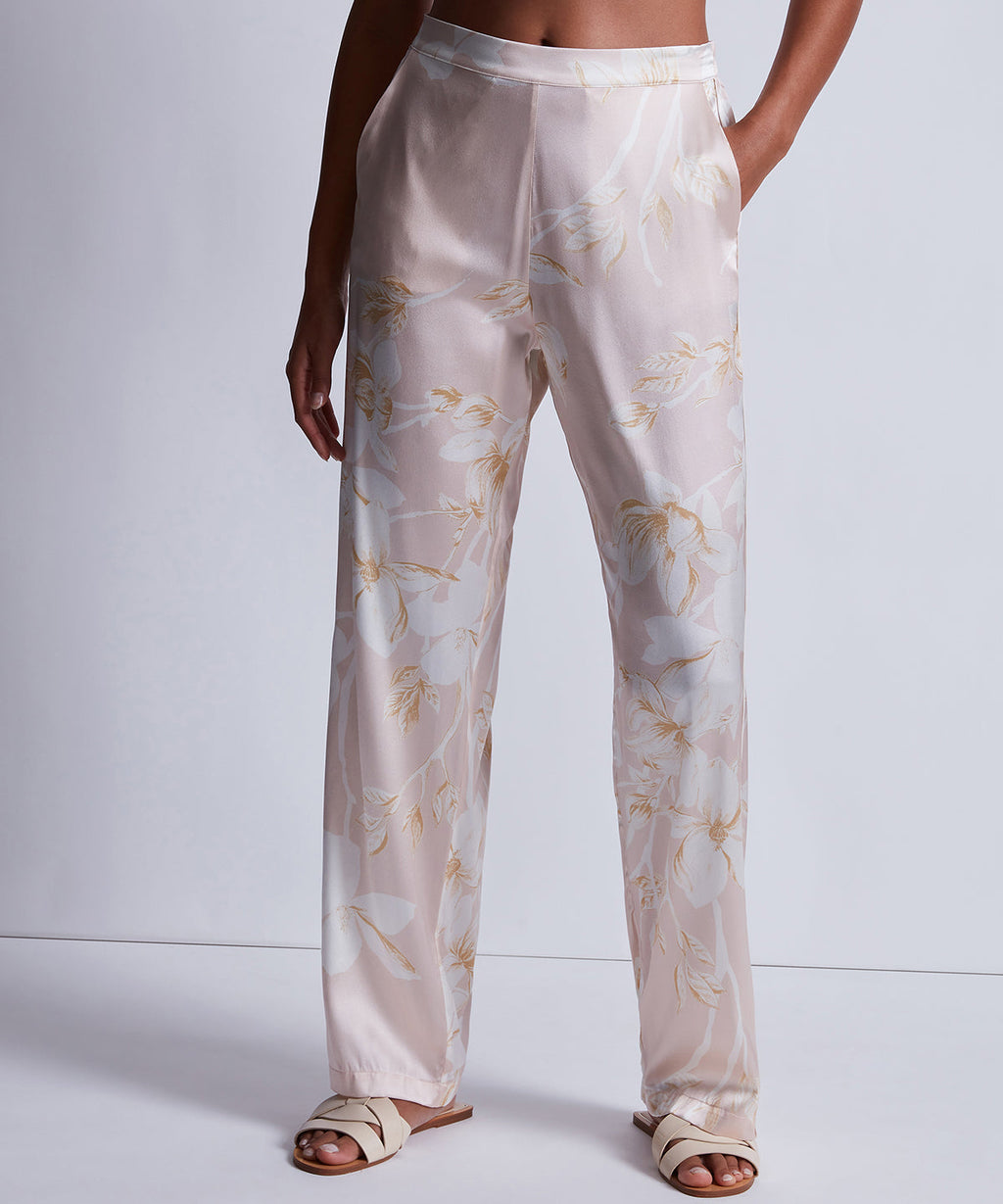 Pantalon en soie Silk by Night Ambre clair