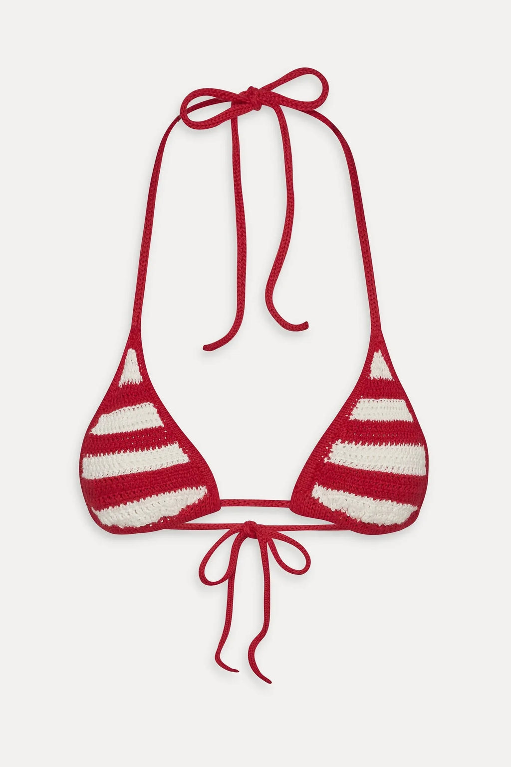 Haut de bikini en crochet triangulaire Nick - Ruban rouge