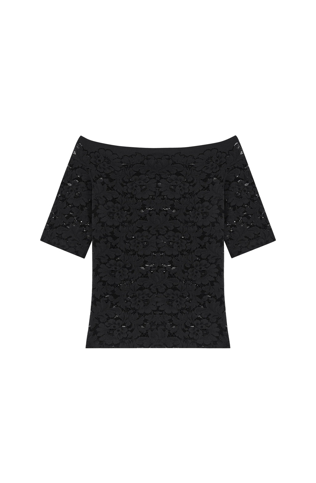 talita Bronze lace boat neck top