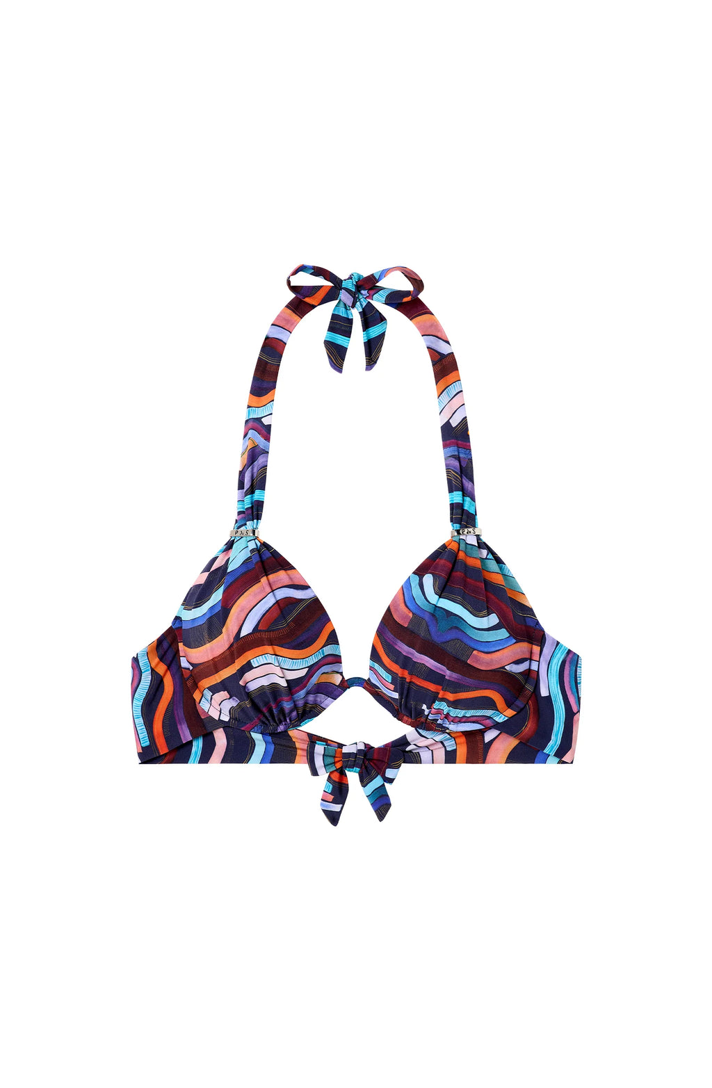 fabia Printed mono-underwired bikini top