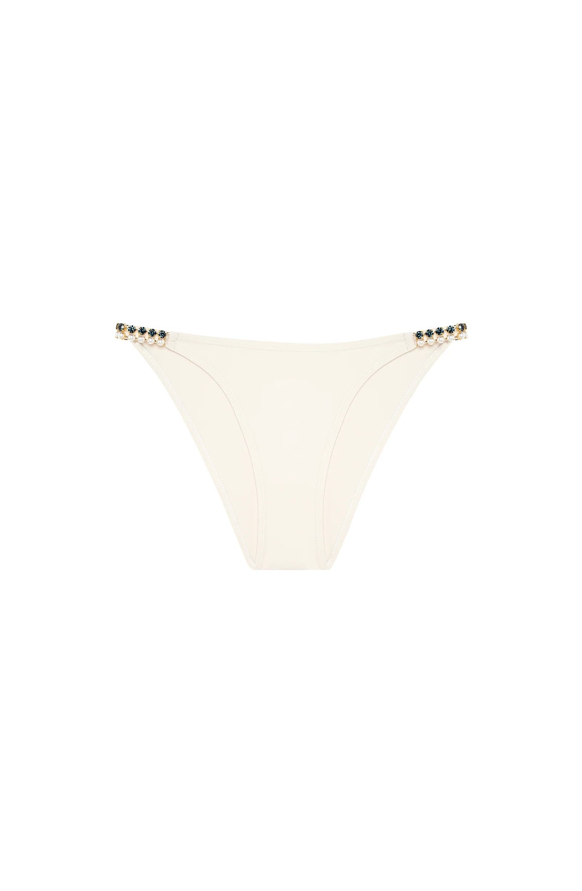 ilana Foam white bikini bottoms with jewels