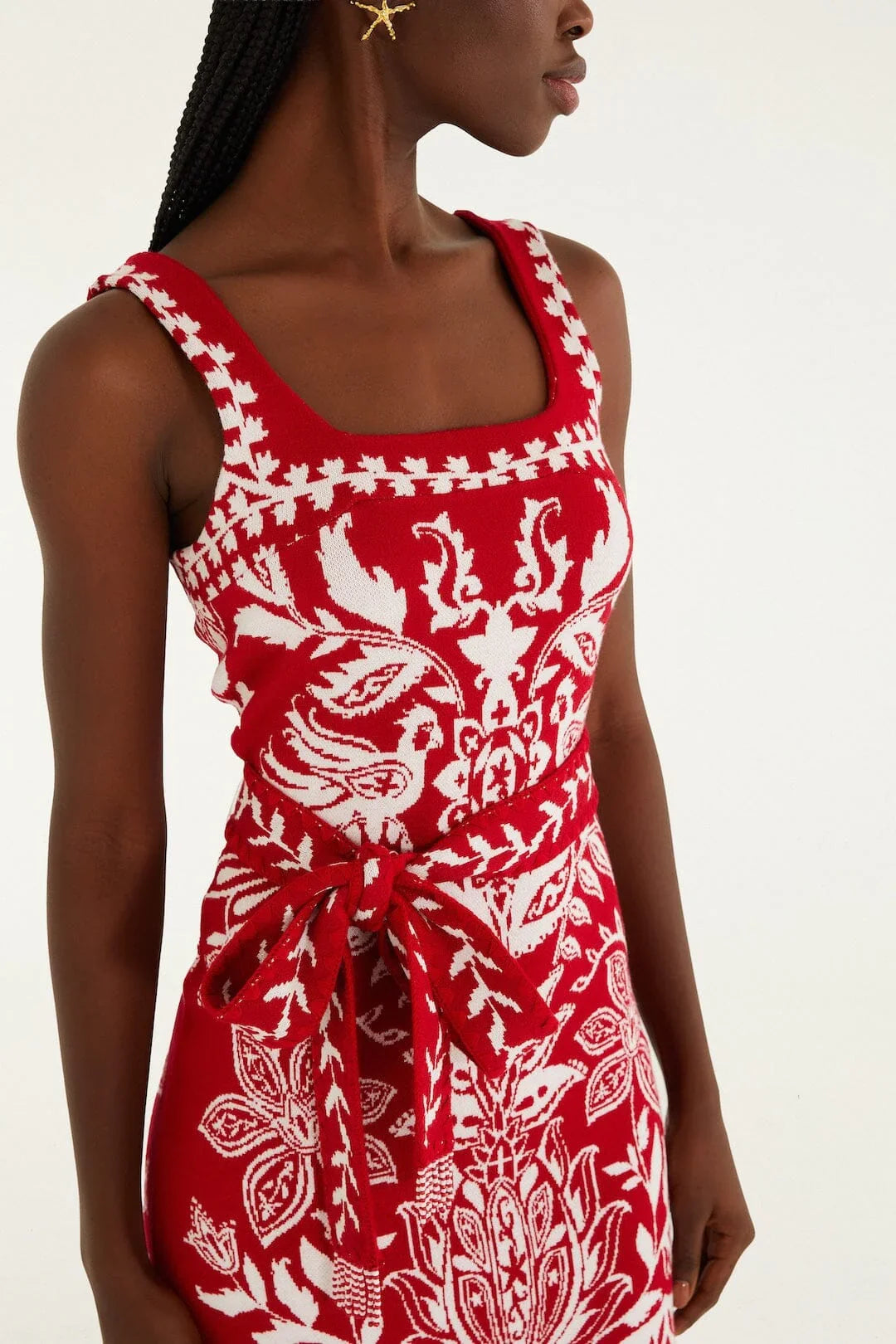Robe mini en maille rouge Miranda