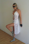 Robe midi en dentelle Lucinda - Chaussons de verre
