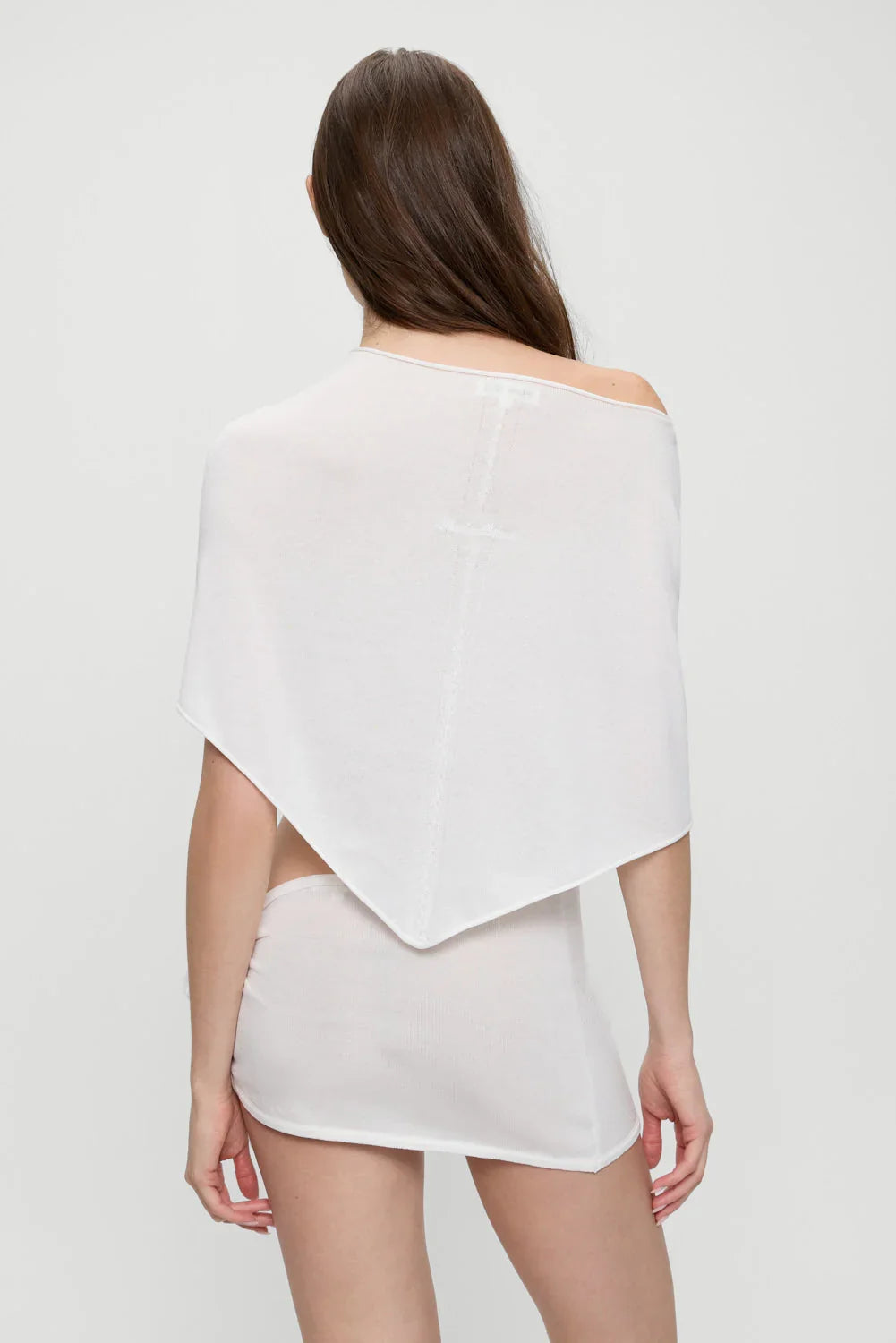 Mini-jupe en maille Atlas – Hibiscus blanc