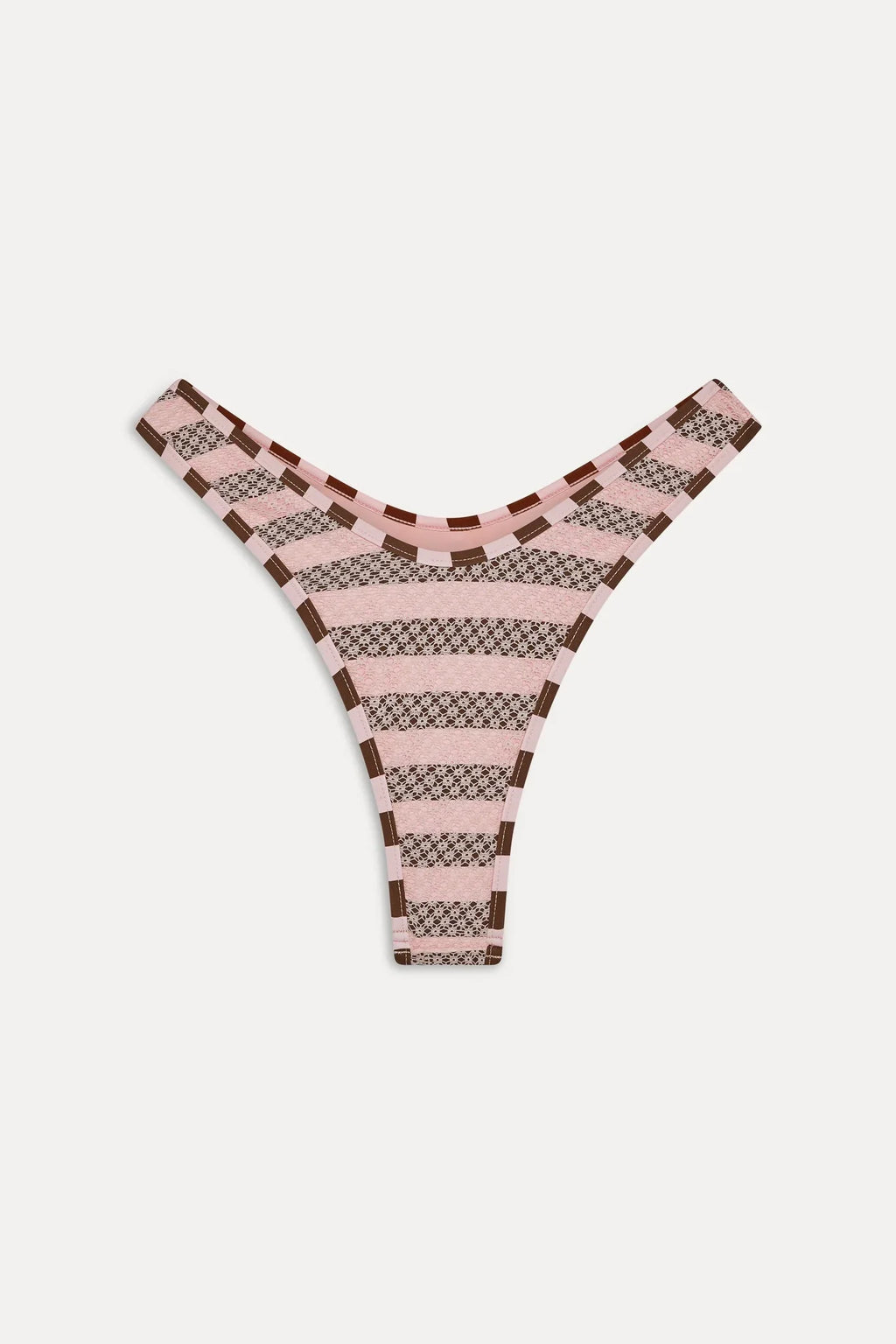 Full Moon Striped Bikini Bottom - Strawberry Chocolate