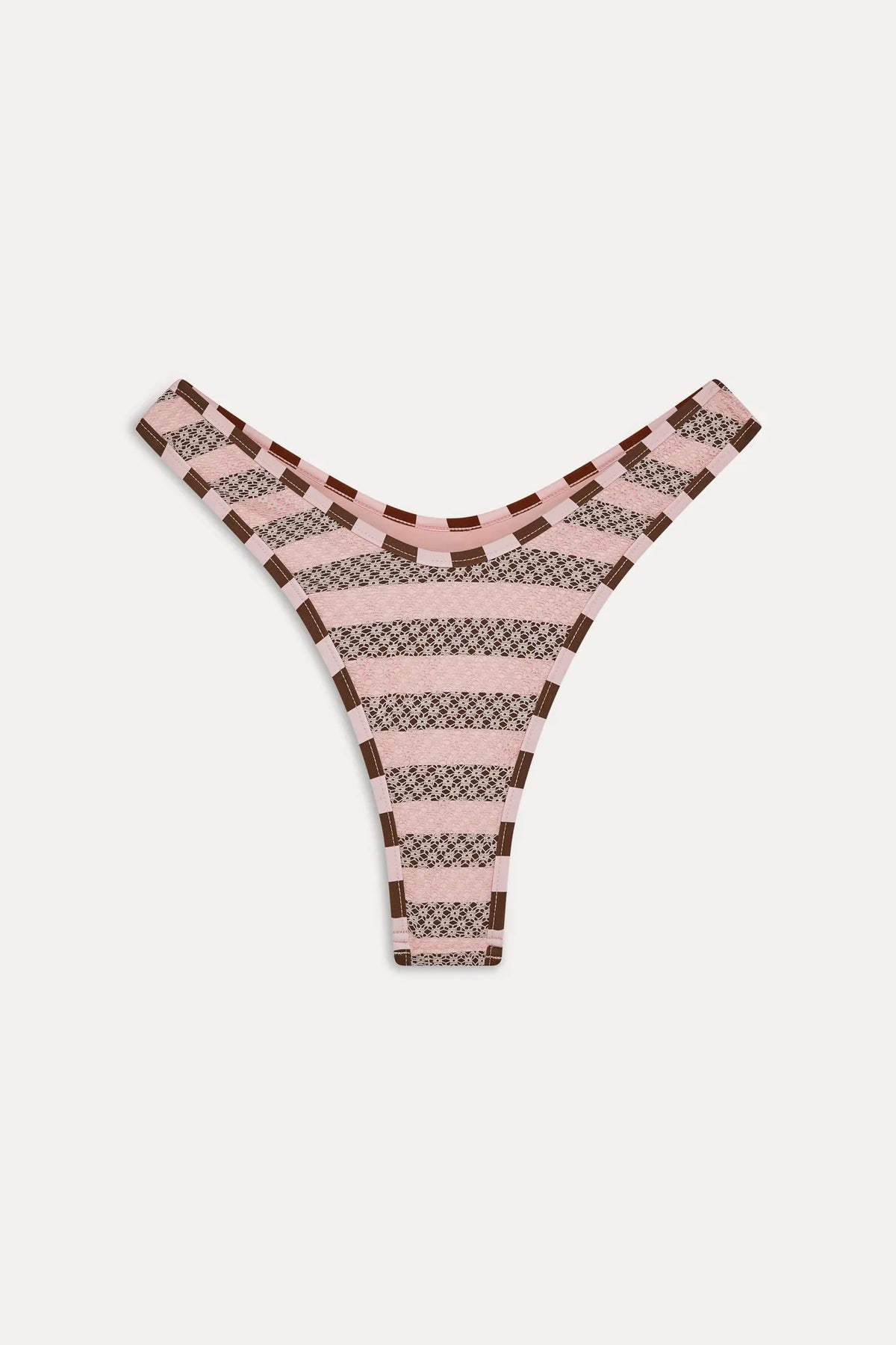 Full Moon Striped Bikini Bottom - Strawberry Chocolate