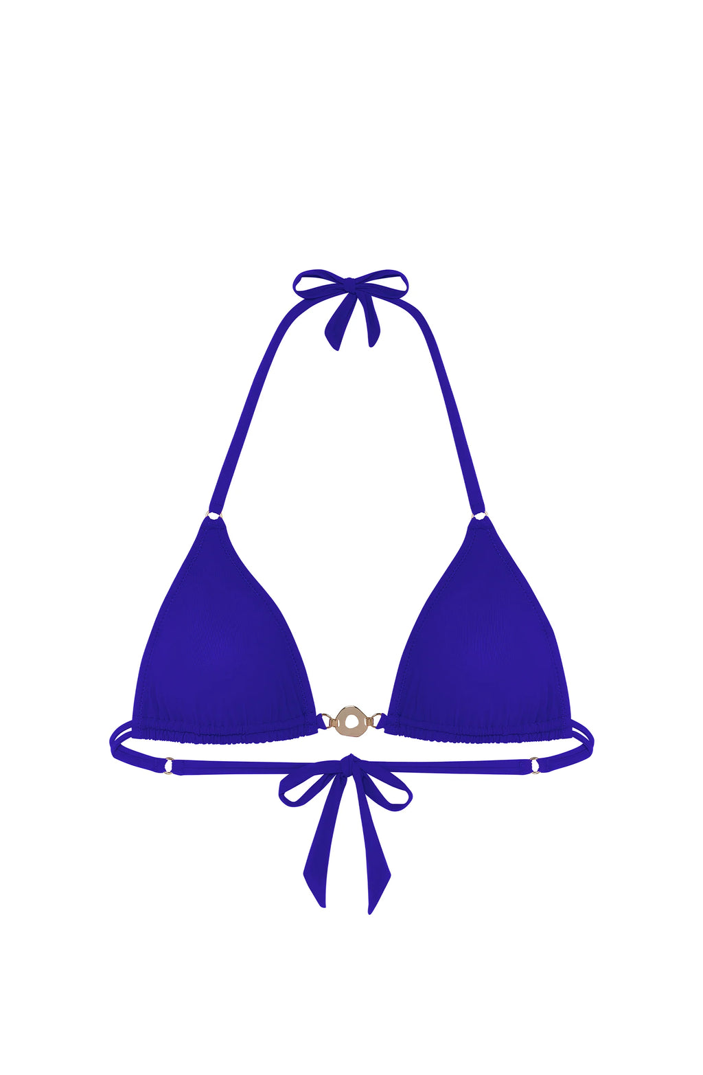 Haut de bikini triangle noir ivoa avec bijou doré
