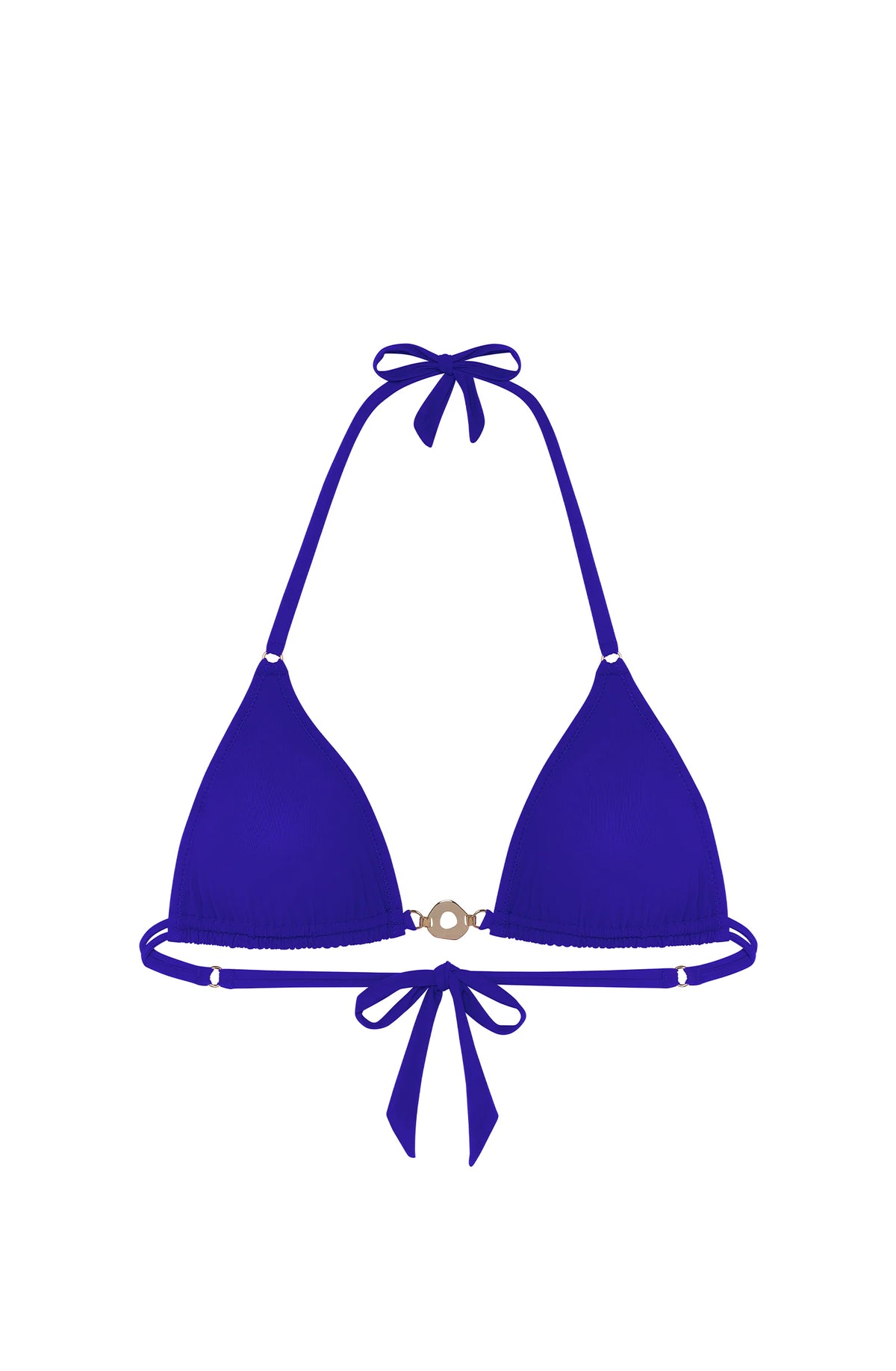 Haut de bikini triangle noir ivoa avec bijou doré