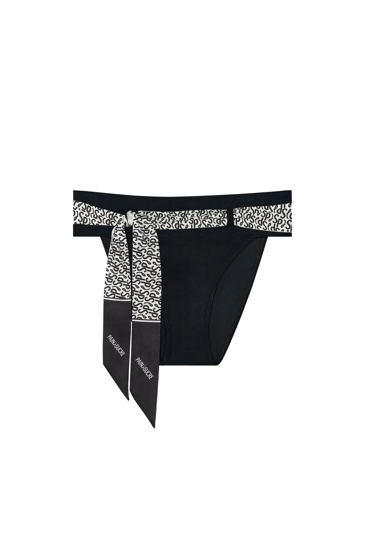 kath Black bikini bottoms with removable scarf