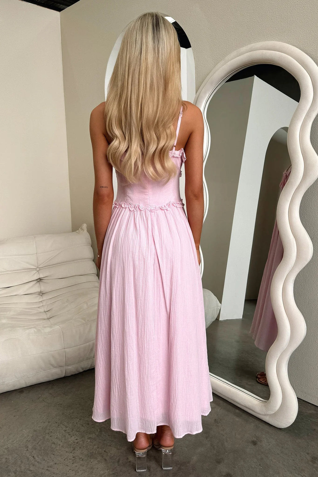 Robe Midi Nicola – Rose Bébé