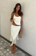 Jupe Midi Crème Palm Breeze