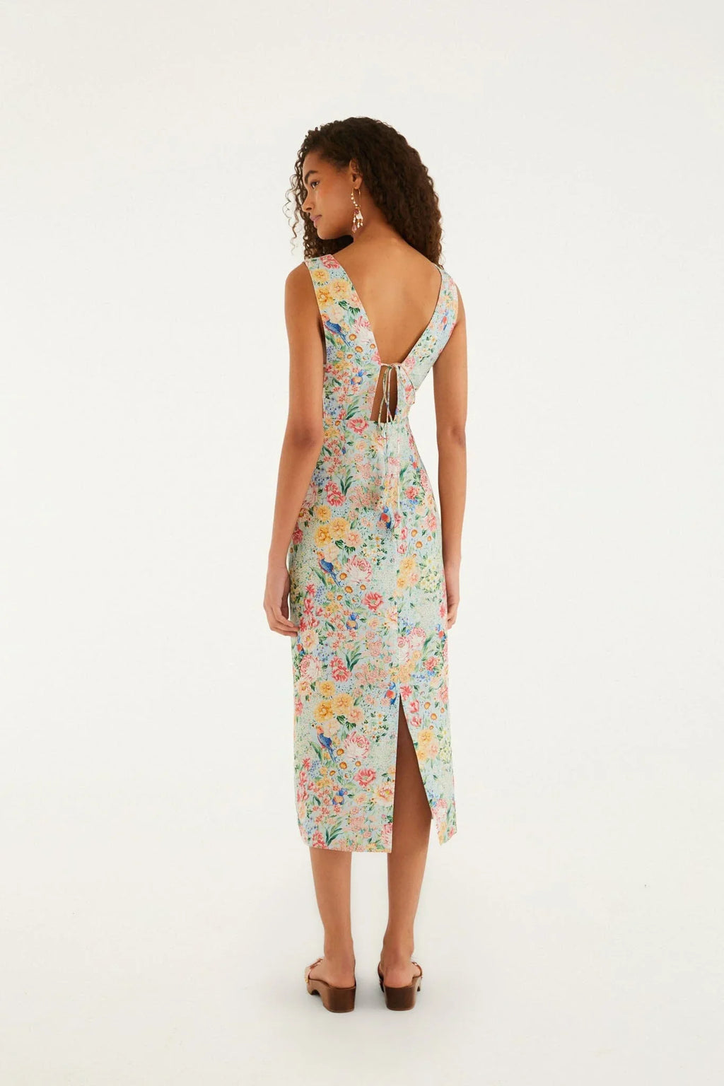 Robe midi bustier 3D Rendeira multicolore