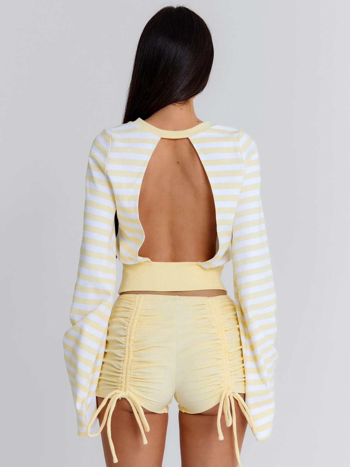 Martae Crop Top Yellow Stripe