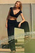 niam Black brassiere bikini top with sleeves