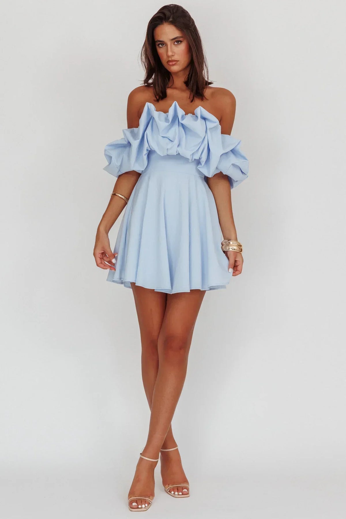 Mini-robe trapèze bustier Kailynn bleue