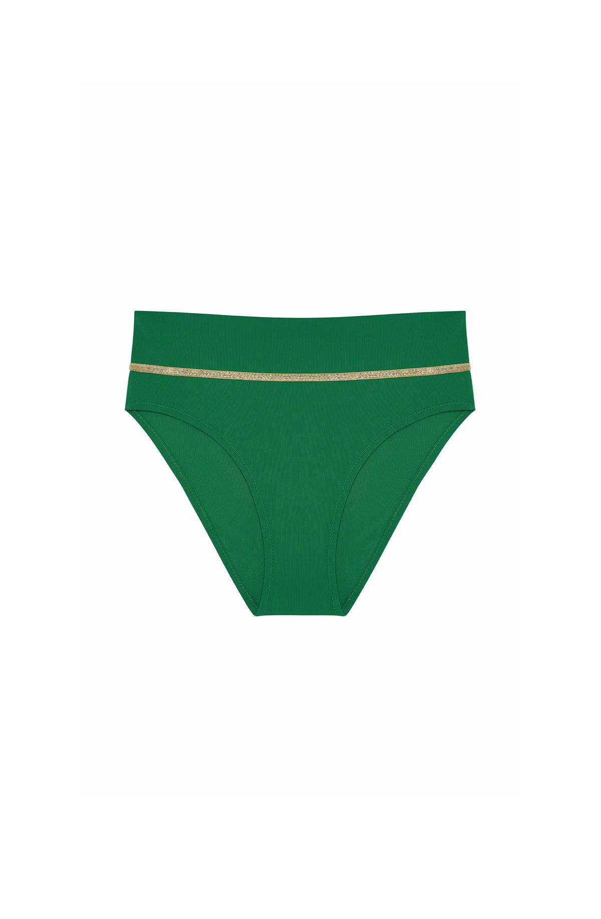 torio Jade and gold high-waisted bikini bottoms