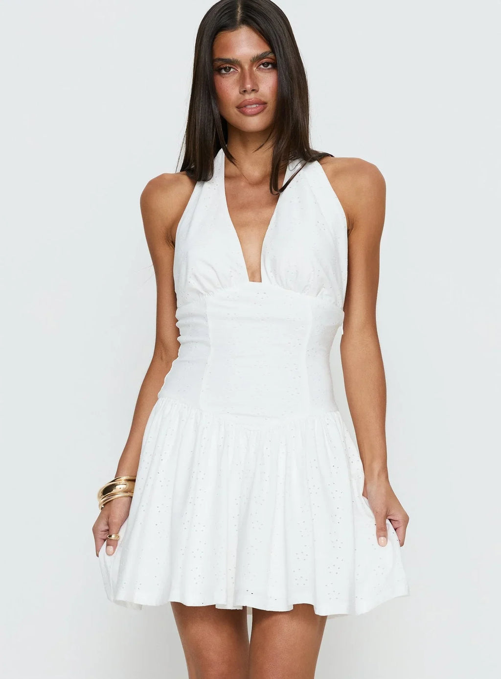Mini-robe licou Imojen blanche