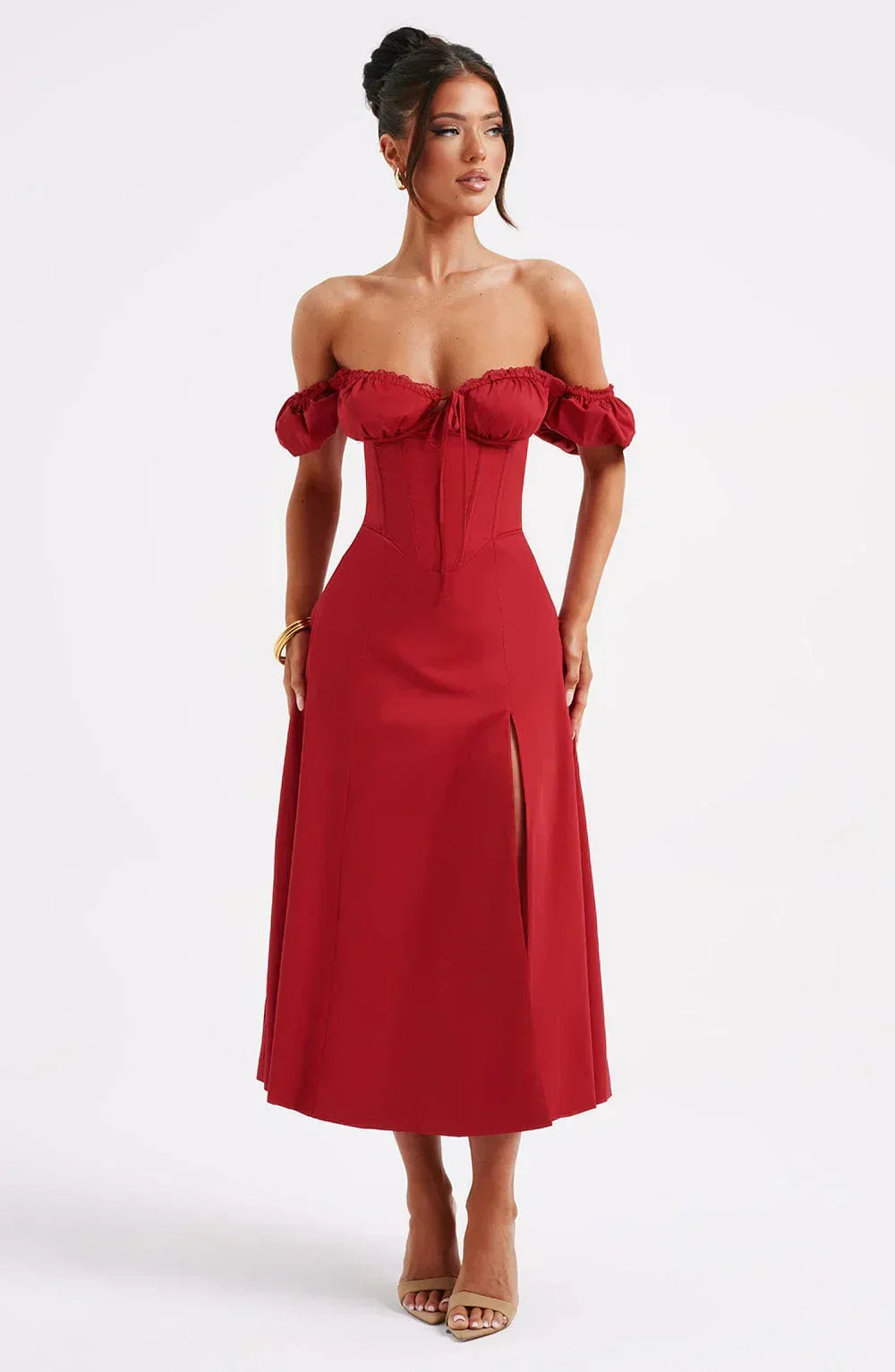 Robe midi Courtney - Rouge