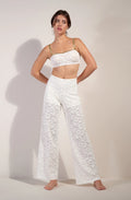 paco Foam white lace trousers