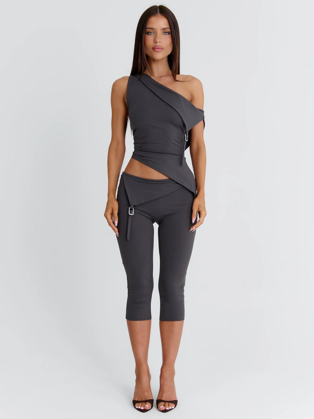 Juliett Crop Top Gris Foncé