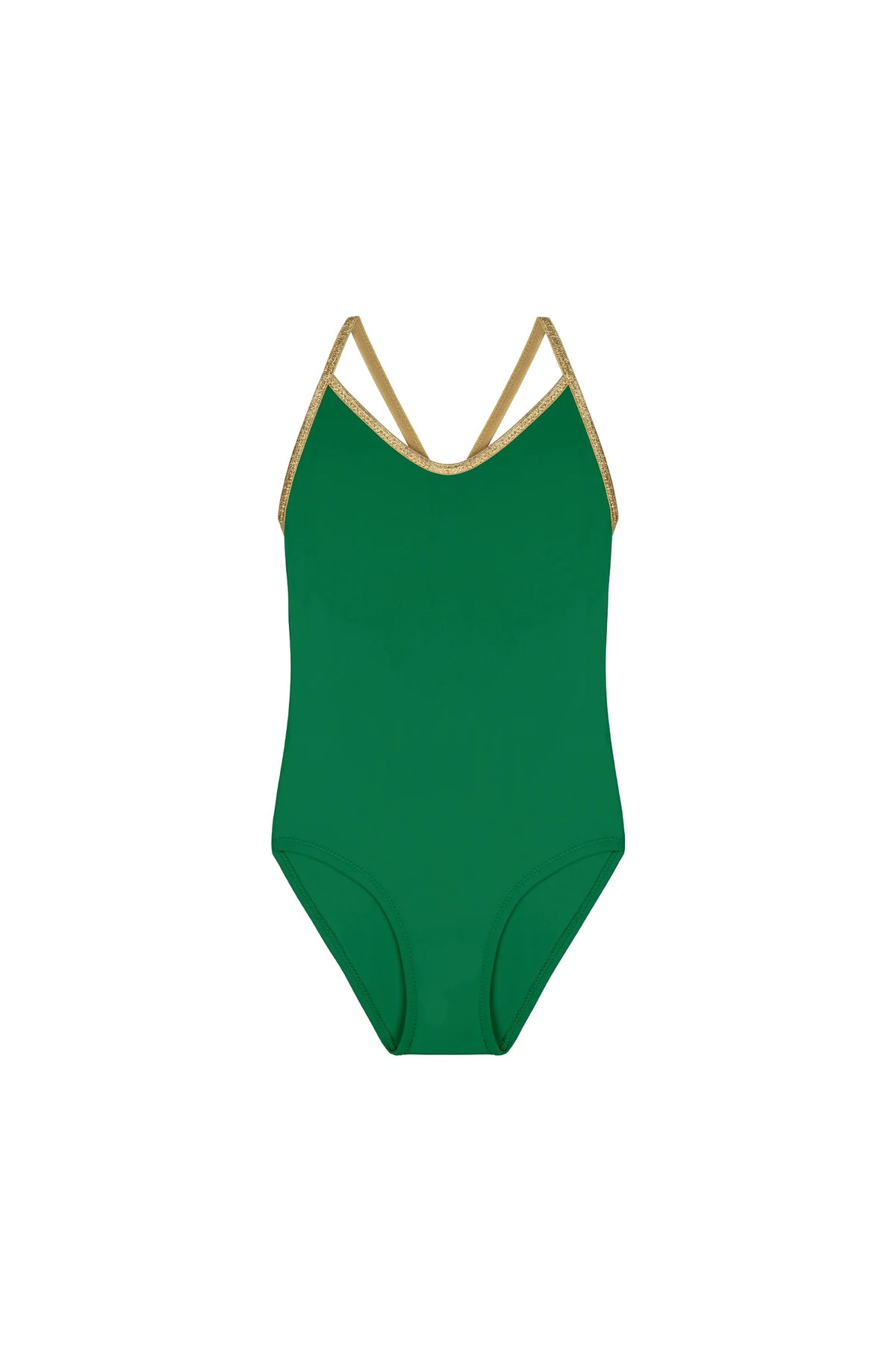 Maillot de bain une pièce Juju pour enfant, jade et lurex doré