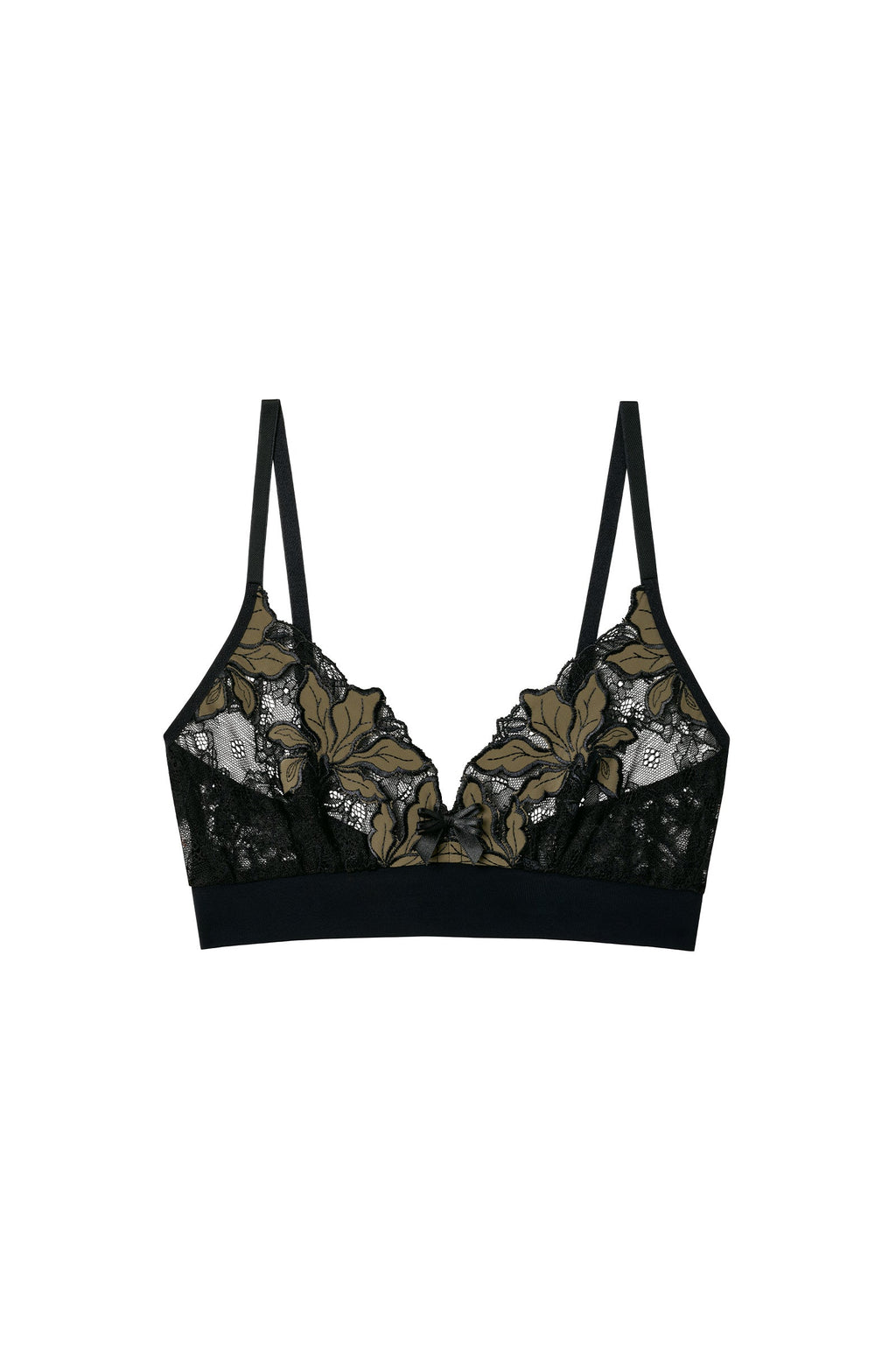 aimee Lichen green embroidered bra