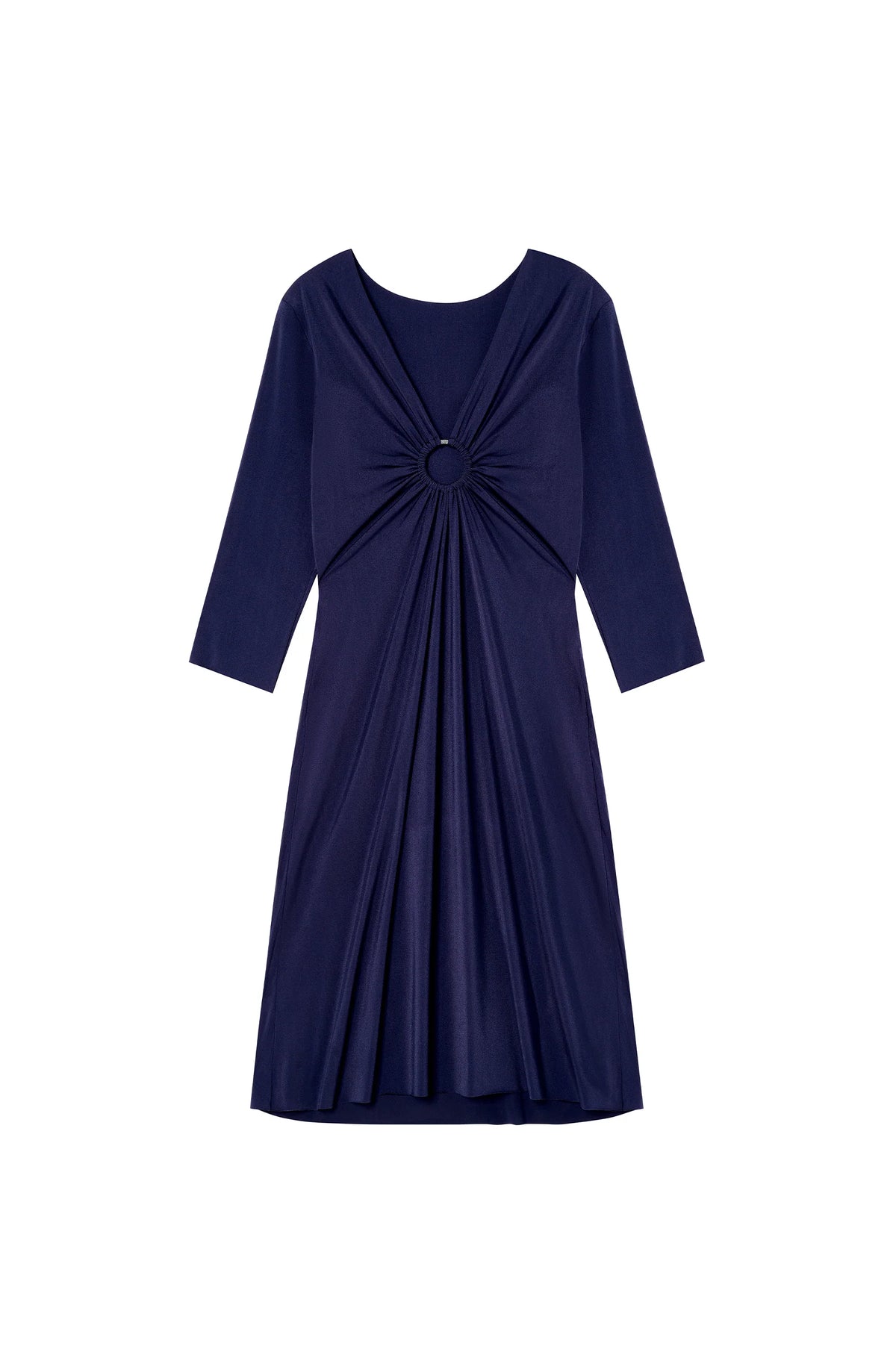 Robe courte Milie bleu marine à manches 3/4