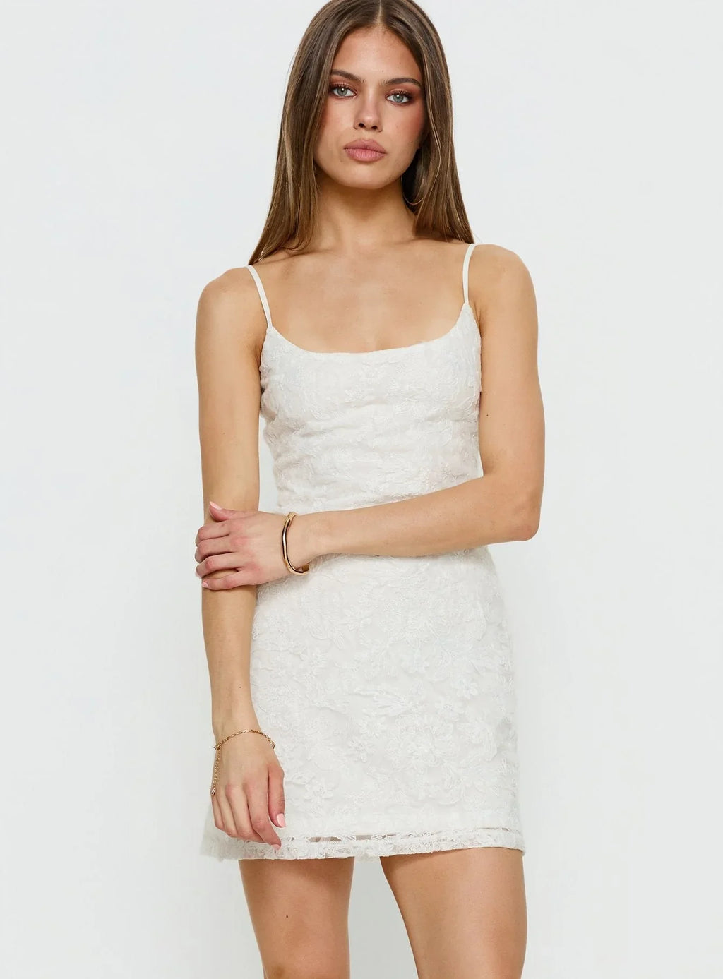 Robe Courte Broderie Alyra Blanc