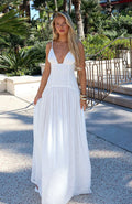 Robe longue brodée Sultry Shore blanc cassé
