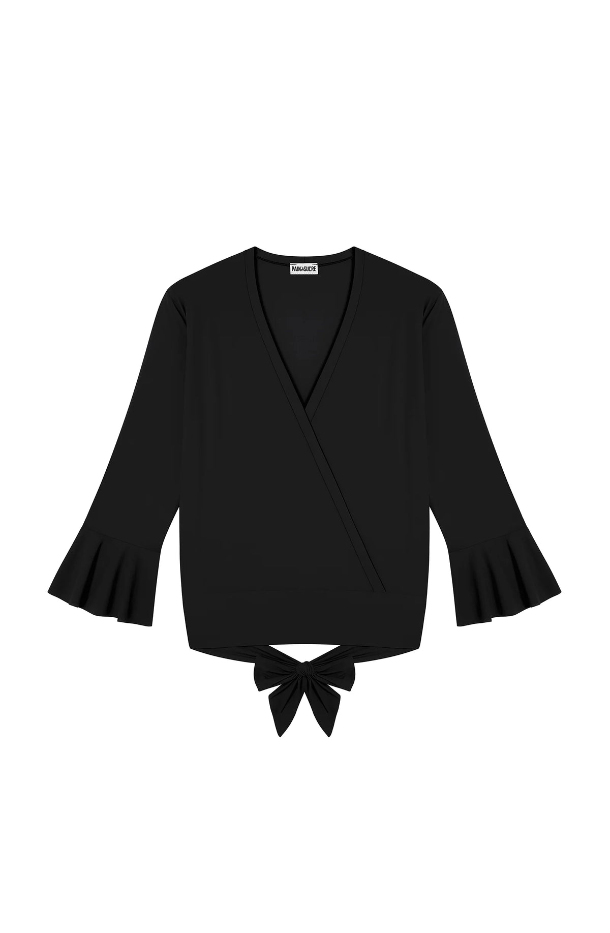 lizz Raspberry long-sleeve wrap top