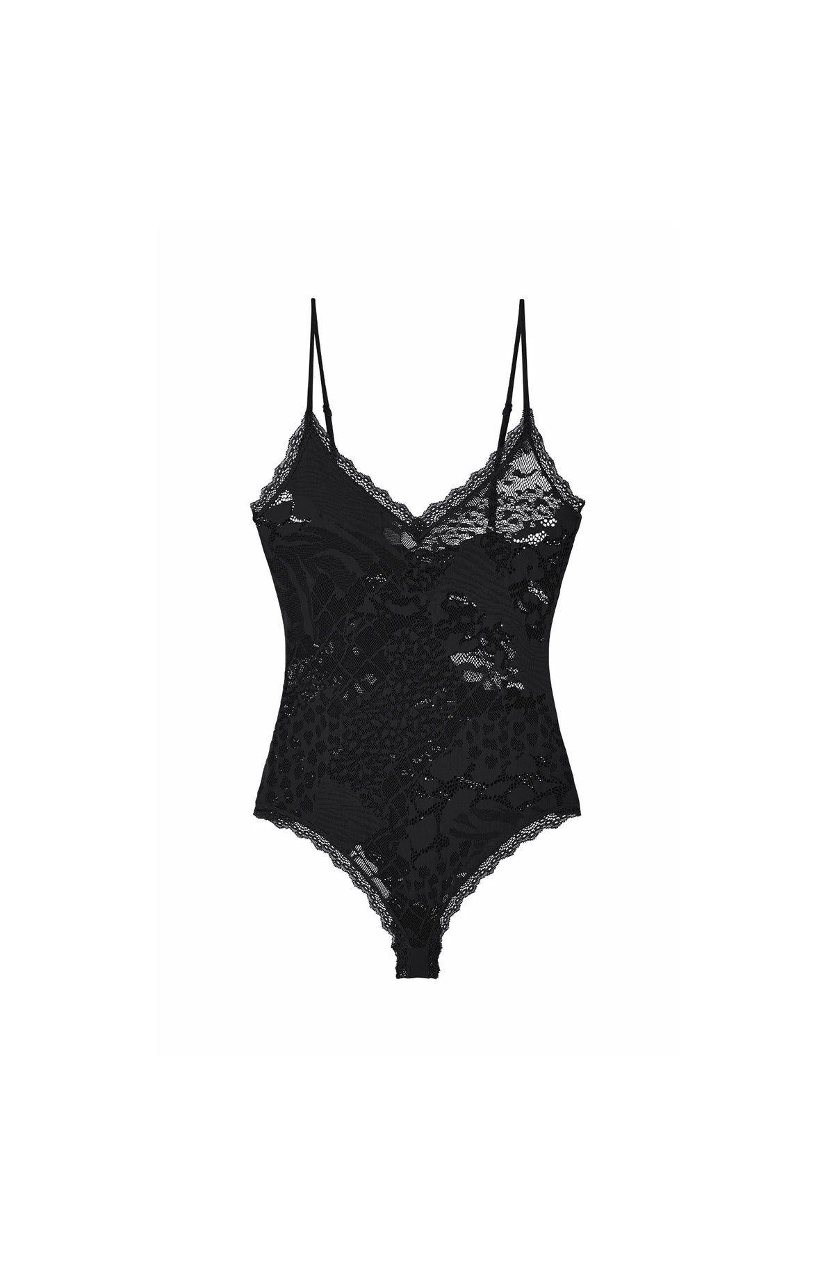 java Black lace thong bodysuit