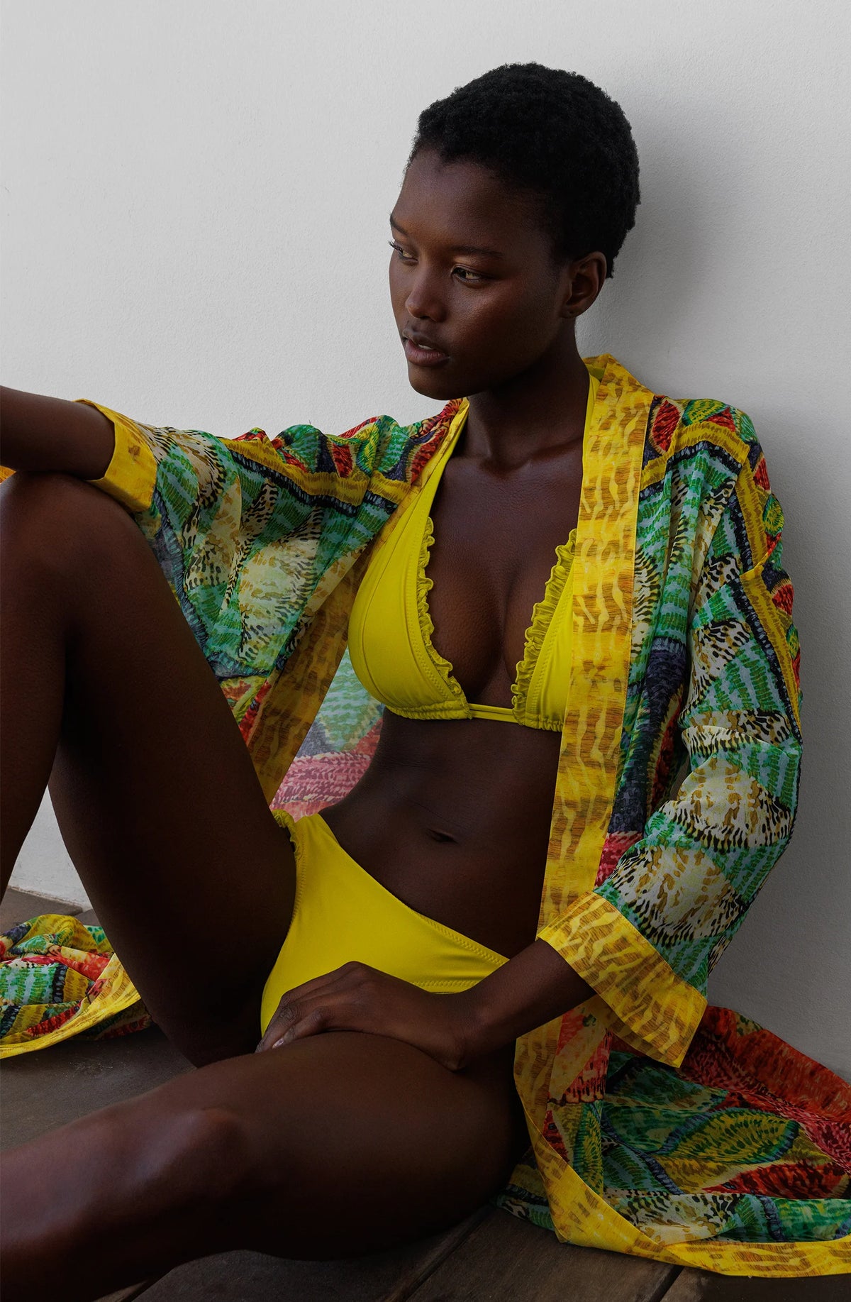 amelys Apple ruffled triangle bikini top