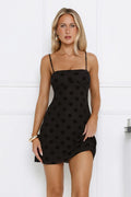 Night Moves Polka Dot Mini Dress Black