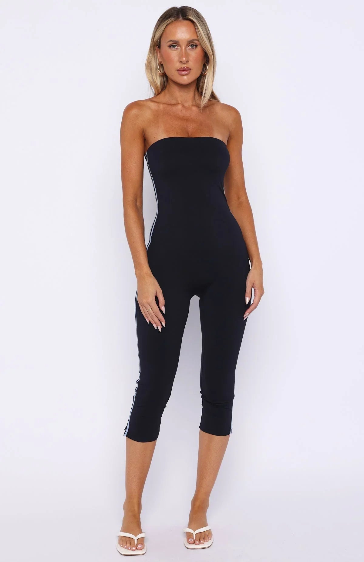 Combinaison-pantalon Capri « Pocket Rocket » bleu marine/rayures bleues