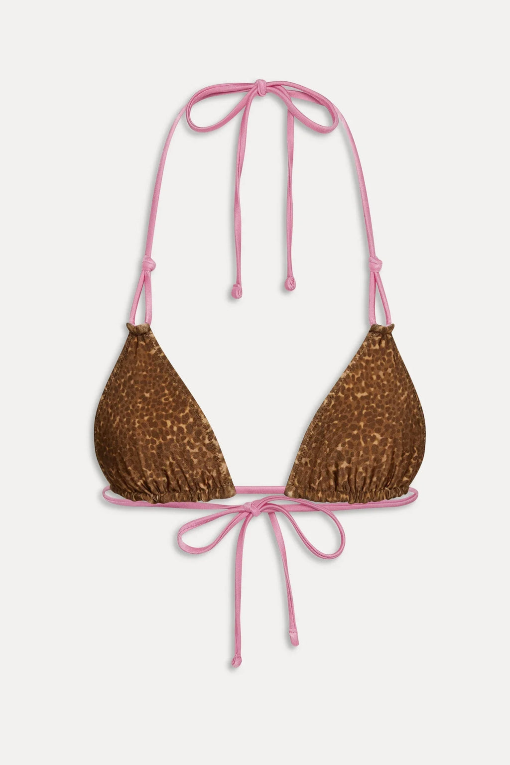Haut de bikini réversible en satin Ari - Vintage Cheetah