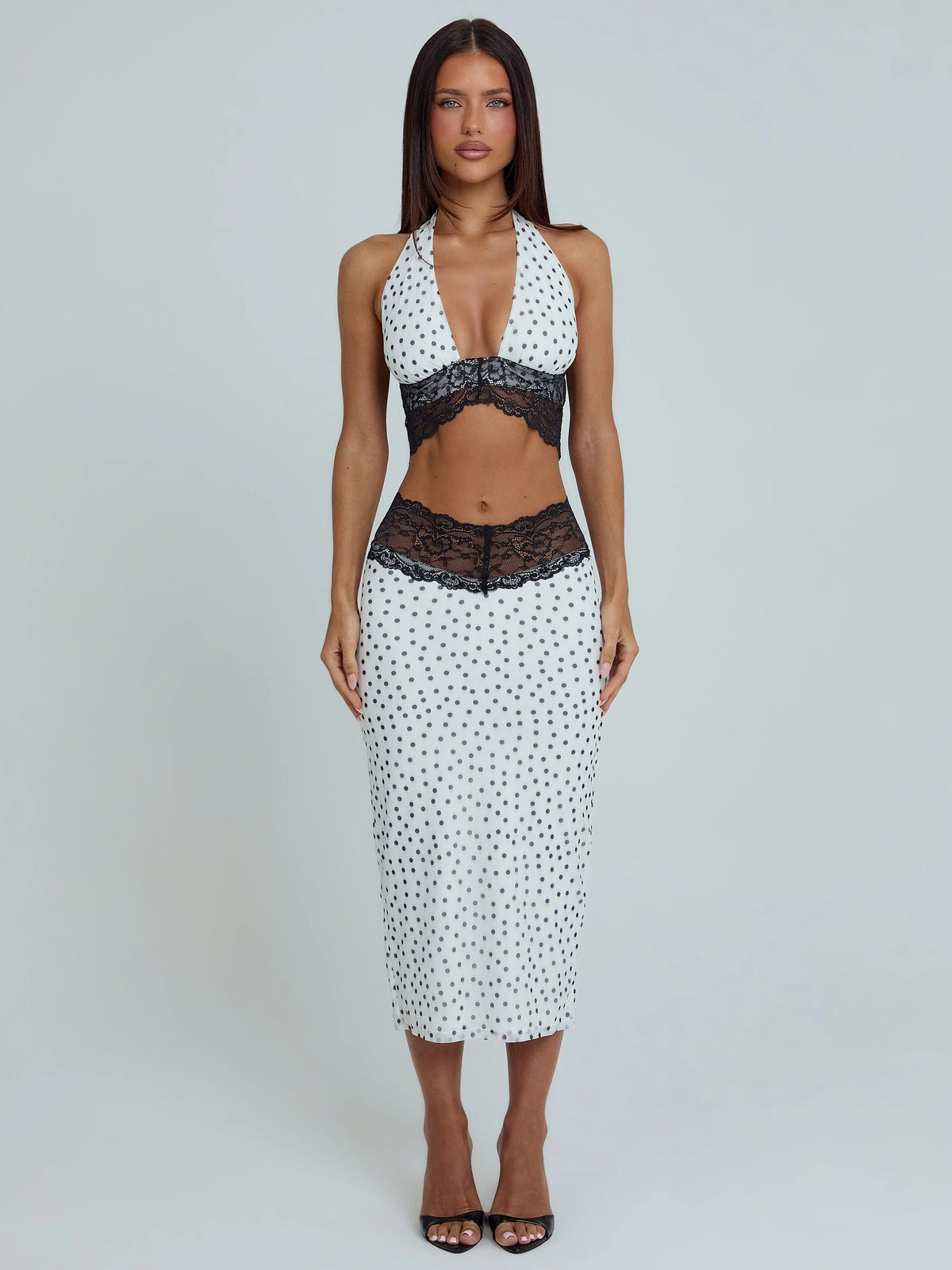 Jazara Midi Skirt Black Polka Dot