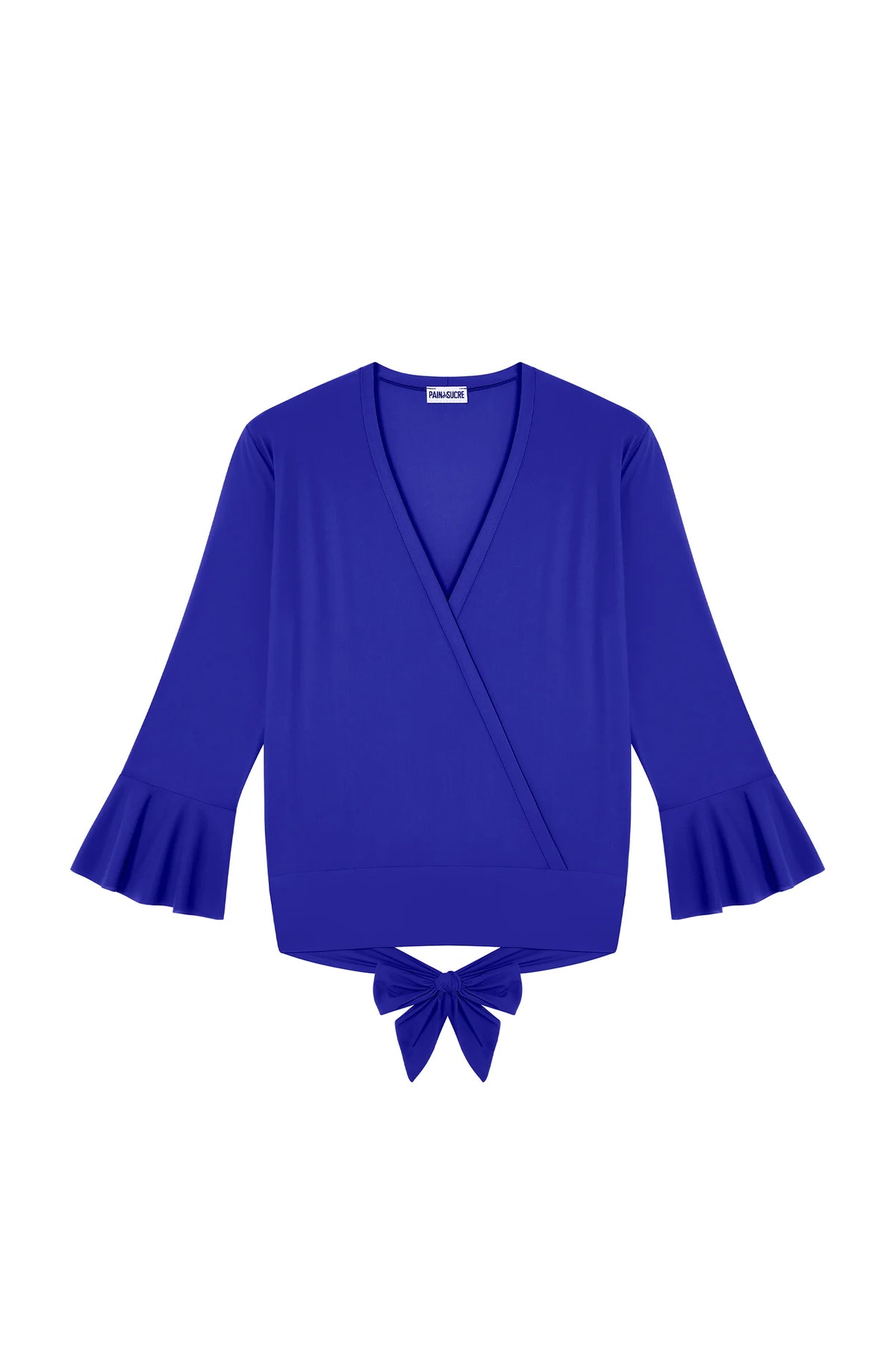 lizz Raspberry long-sleeve wrap top