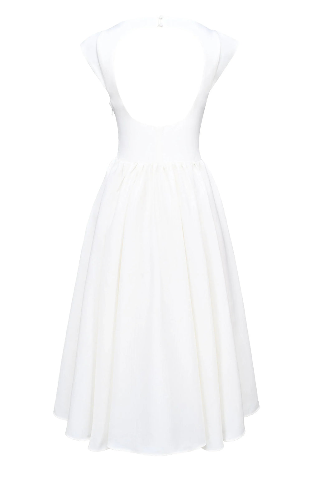 ivory moire satin midi dress