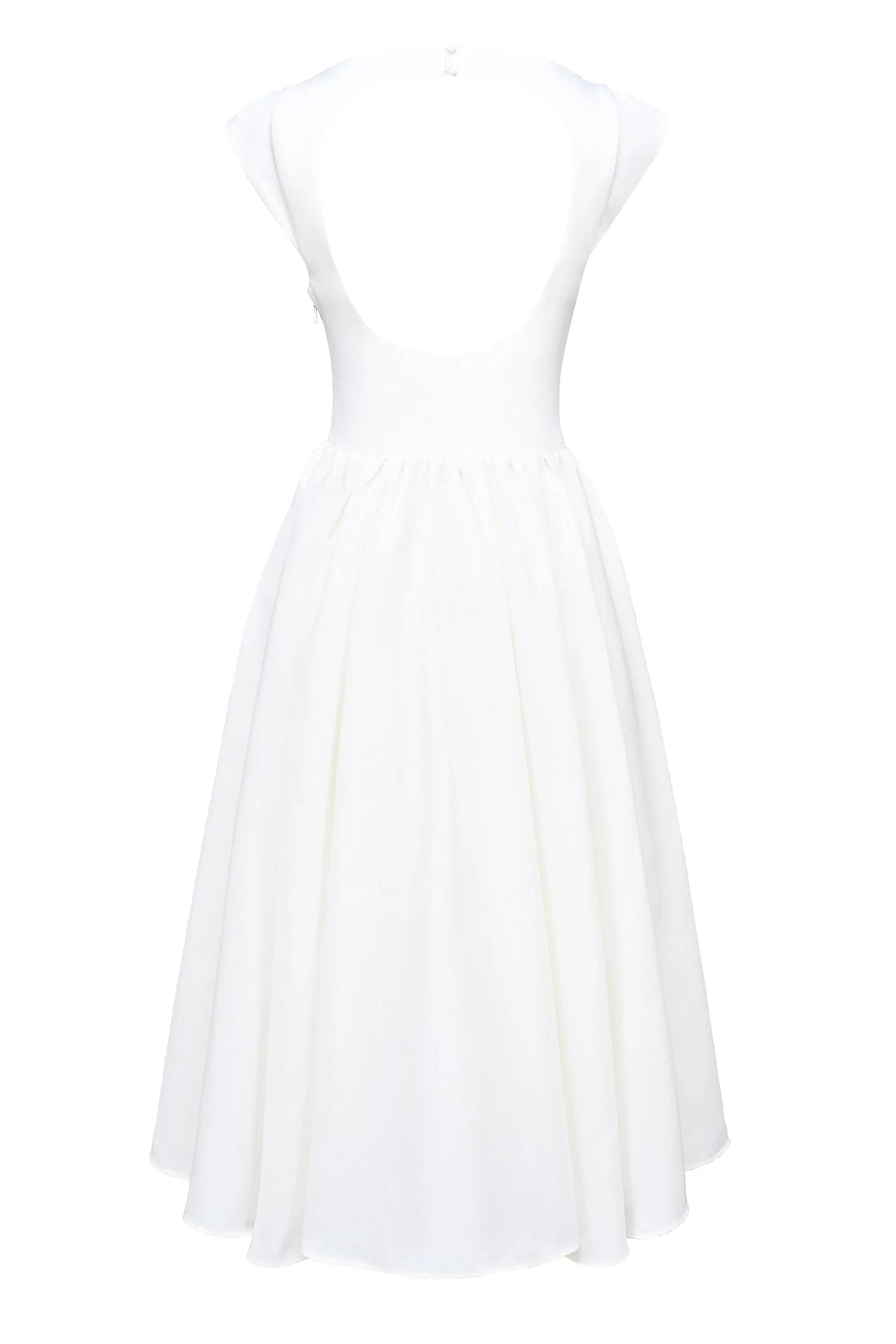 ivory moire satin midi dress