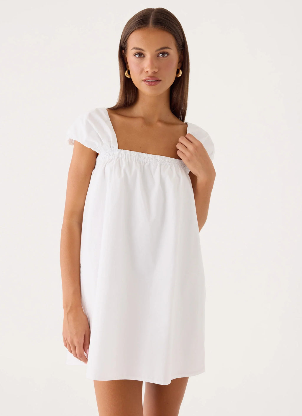Sugar Blush Cotton Mini Dress - White