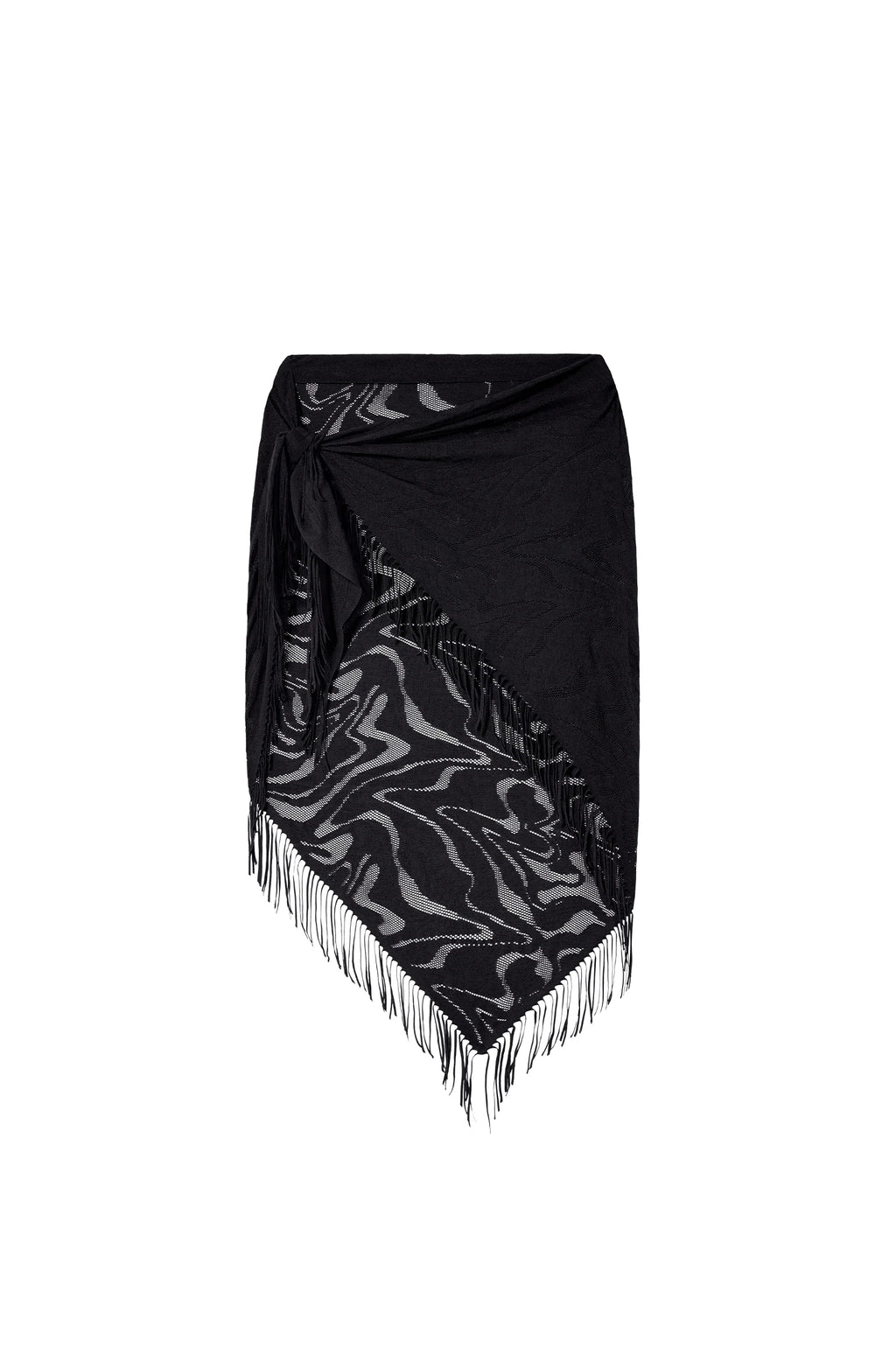 trudy Madder red lace fringed pareo
