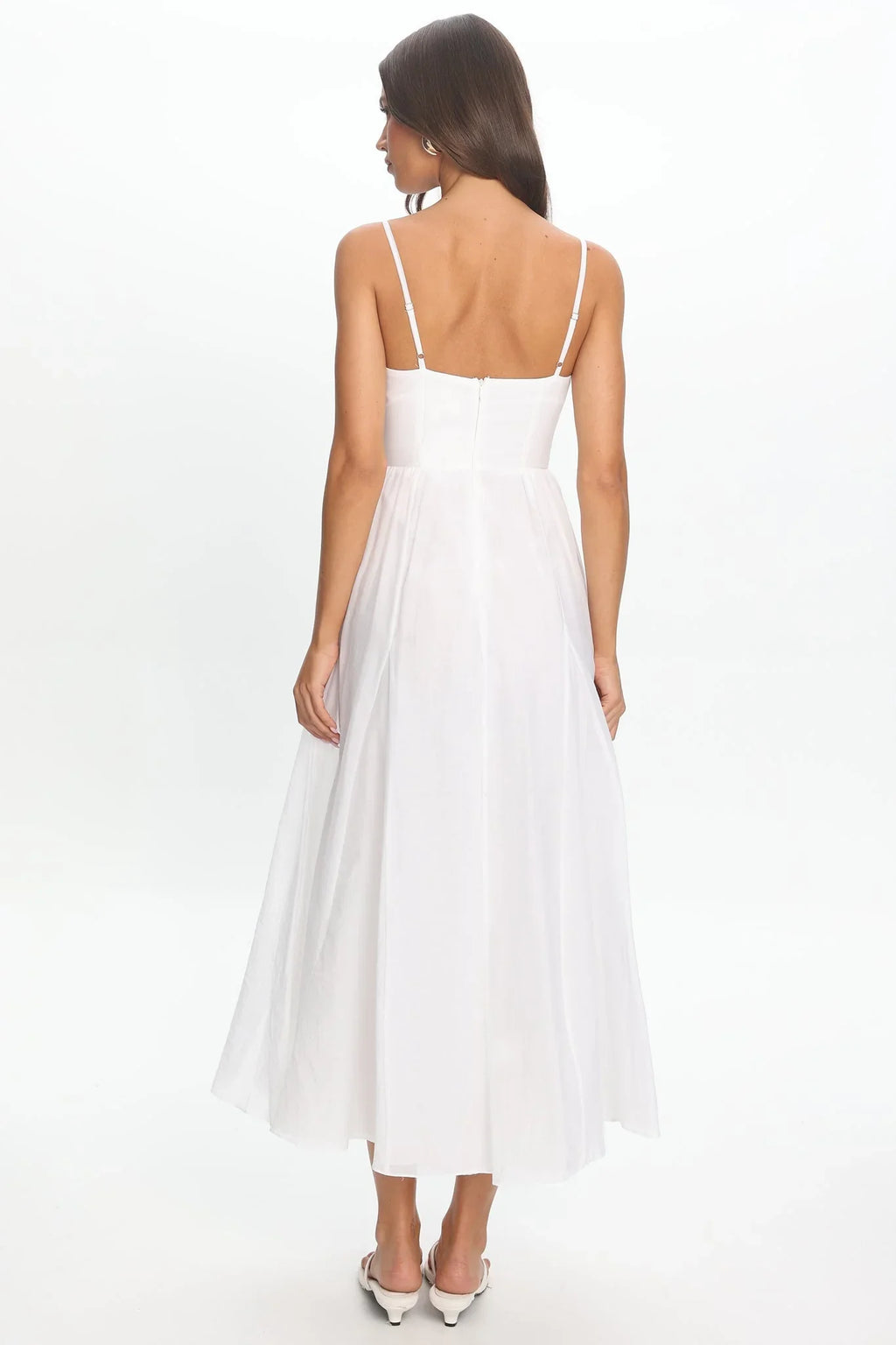 Robe midi Dulce à encolure dégagée blanche