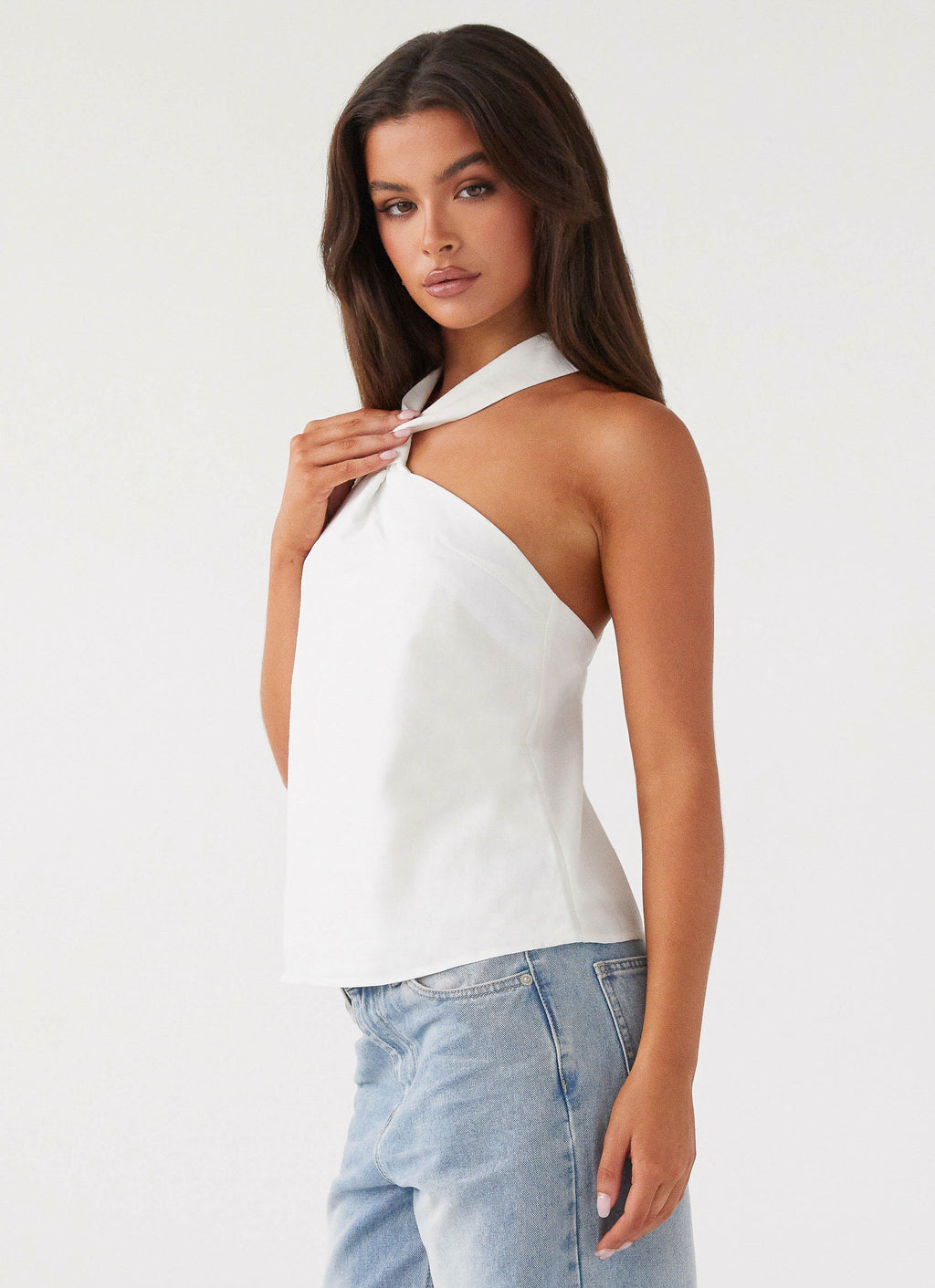 Top en lin Keira - Blanc