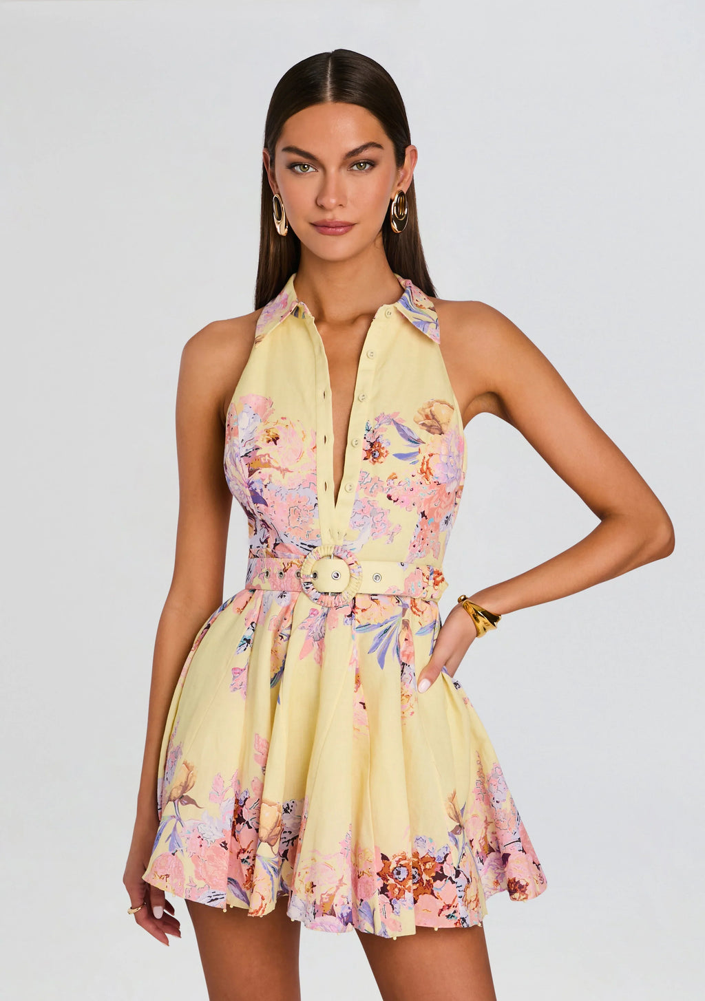 Robe courte Kysha avec boucle de ceinture