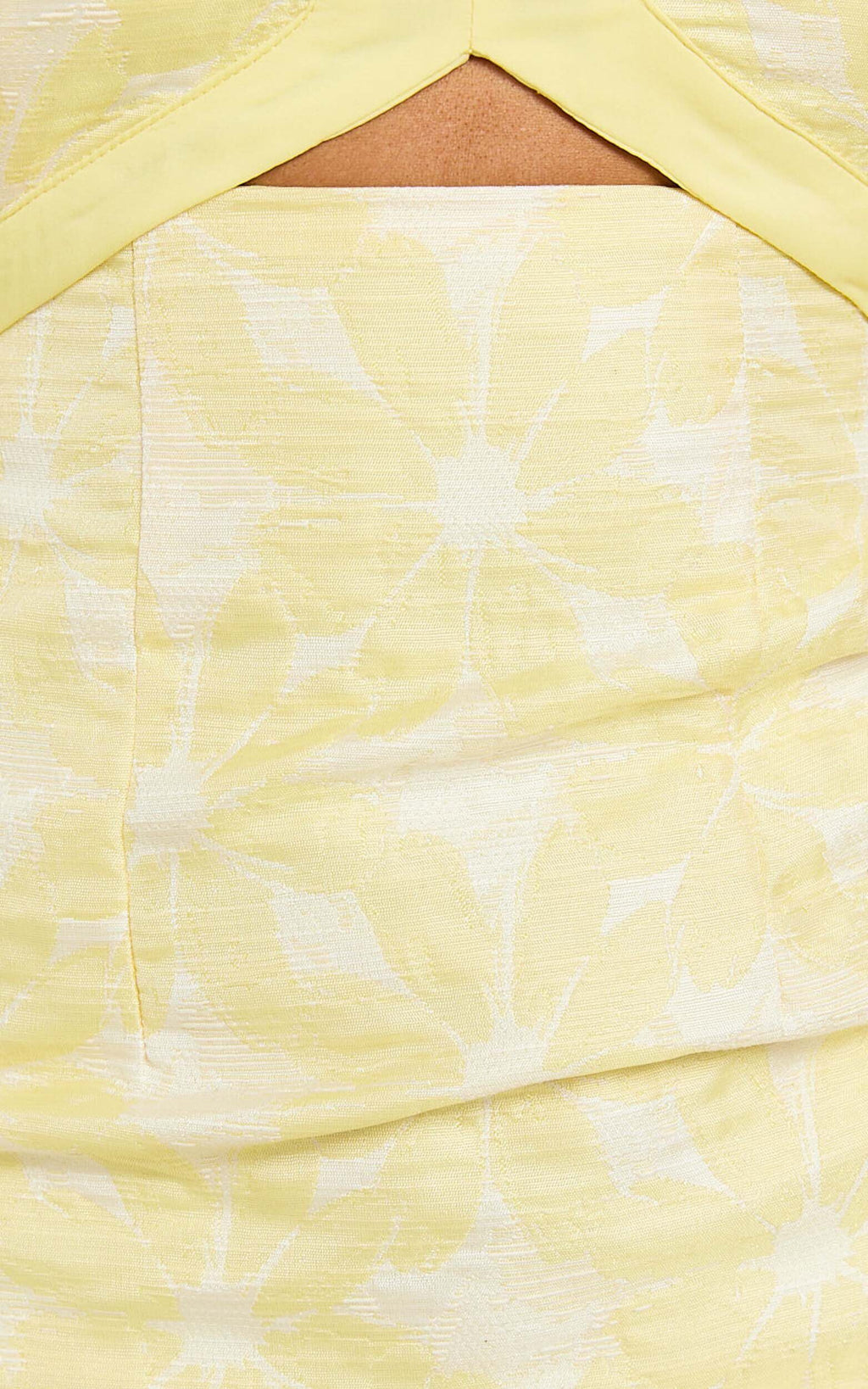 Robe Courte Diana - Robe Courte Jacquard Manches Courtes Découpée Citron