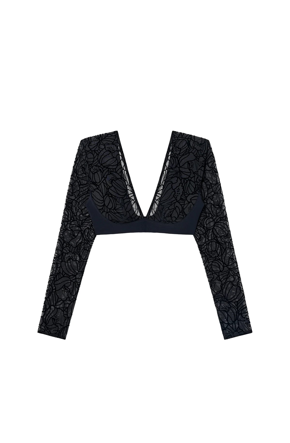 hope Black cropped top with long sleeves