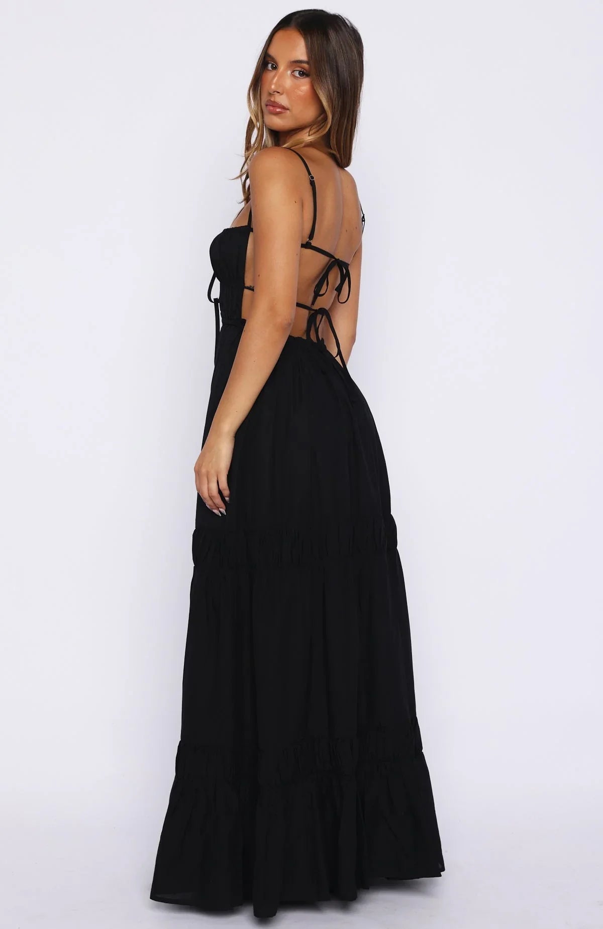 Robe longue « Rumour Has It » noire