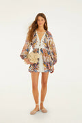 Robe mini bulle Off-White Sea Garden à manches bouffantes