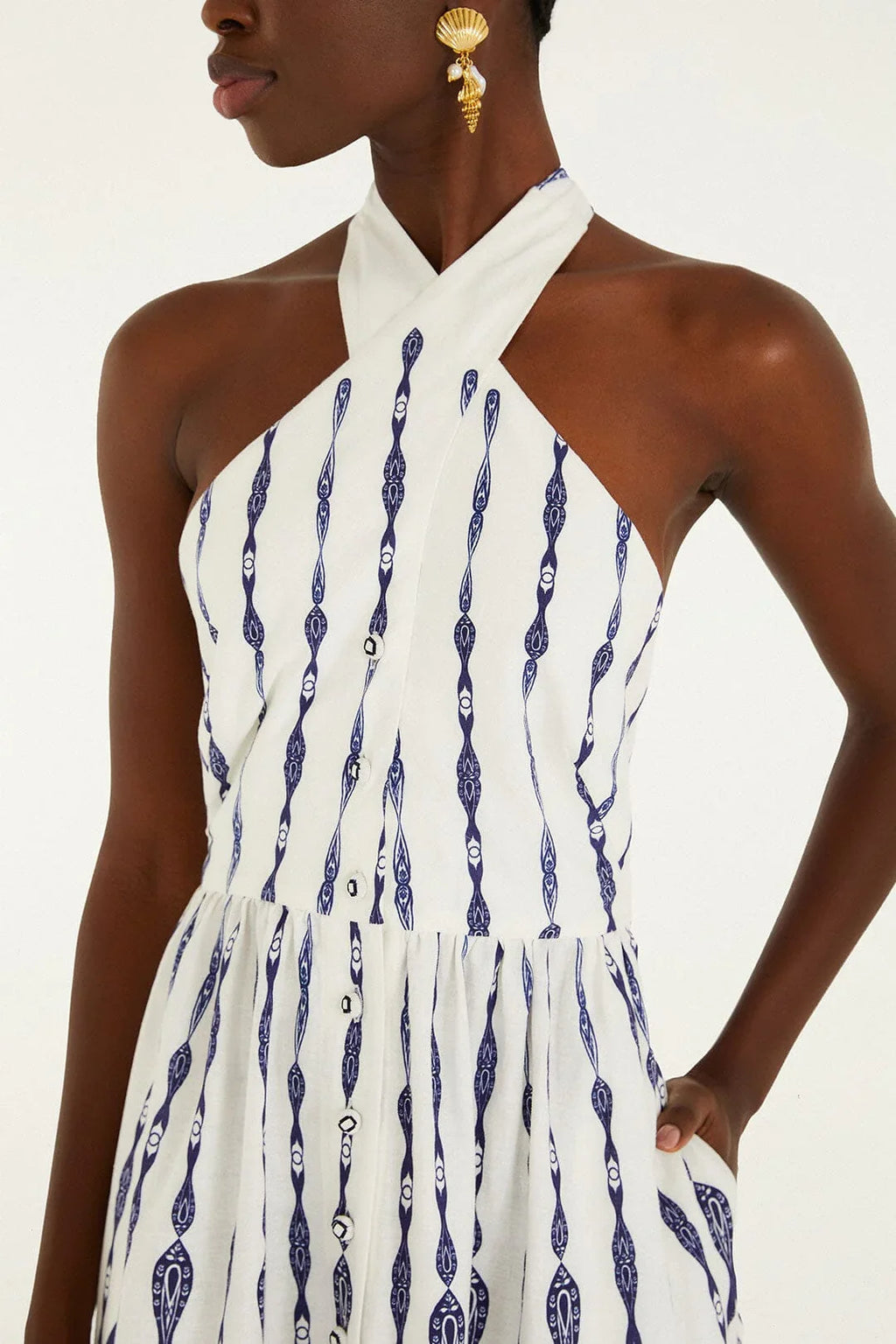 Robe midi Off-White Fishes Flow à encolure dos nu