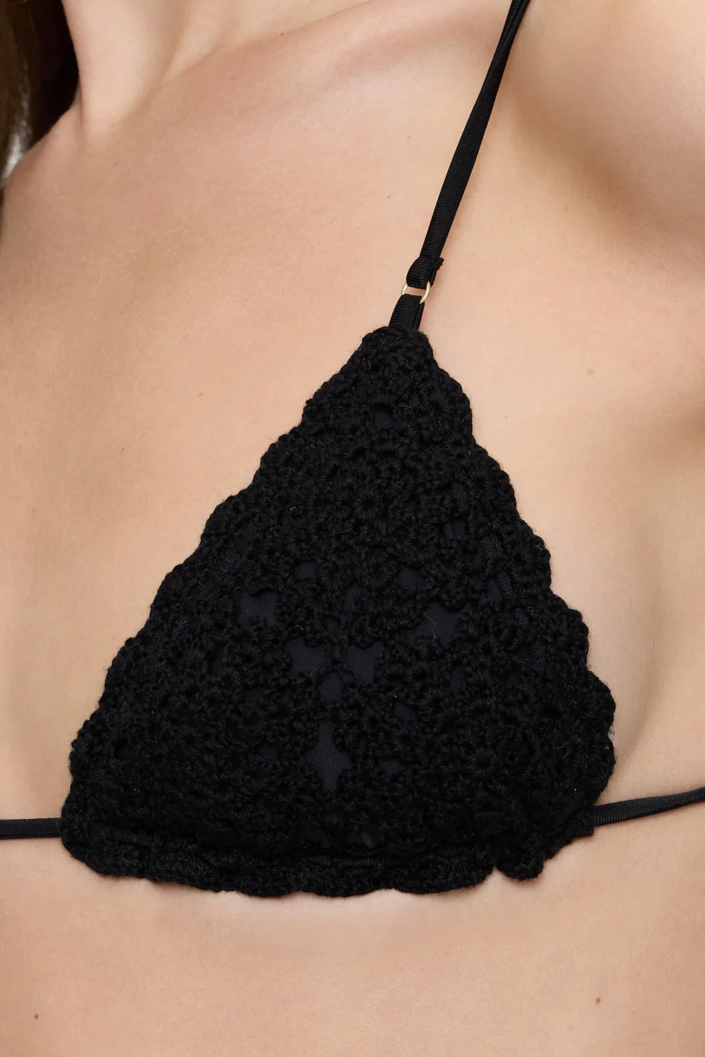 Haut de bikini Elena Crochet Shine - Noir